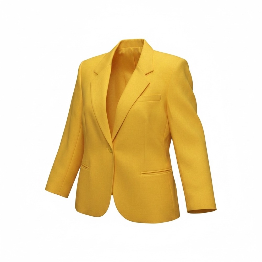 Joan Leslie Vintage Yellow Wool Blend Blazer Jacket Single Button Size 16W
